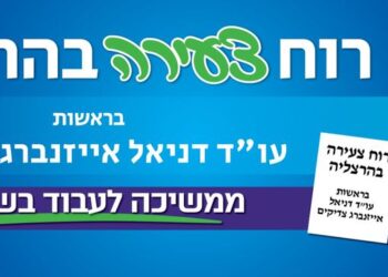 סיעת רוח צעירה בהרצליה – בראשות דניאל אייזנברג צדיקים