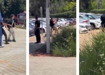 המפגין נעצר בצהרי היום מחוץ לאוניברסיטת רייכמן בזמן הפגנה