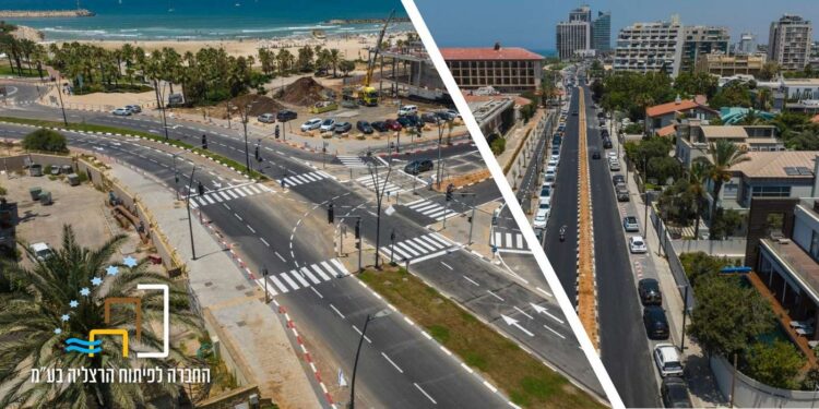חיבור שדרות אלי לנדאו לרחוב אבא אבן. צילומים דוברות עיריית הרצליה