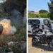 סיירת הבטחון הרכובה בהרצליה. צילום דוברות העירייה | רימון הלם הושלך בהרצליה (אילוסטרציה, עיבוד AI).