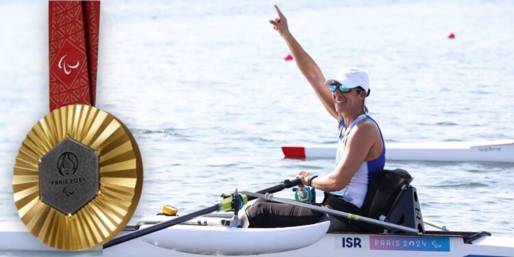 זוכת מדליית הזהב בחתירה במשחקים הפראלימפיים, מורן סמואל. צילום: לילך וייס רוזנברג