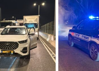 משמאל תיעוד אחד הרכבים הגנובים שנתפסו צילום דוברות המשטרה