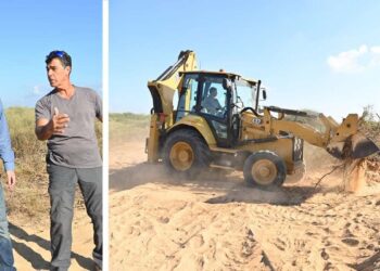 ראש העיר יריב פישר ערך סיור במתחם תעש נוף ים במטרה לחסום פרצות במקום. צילומים דוברות העירייה