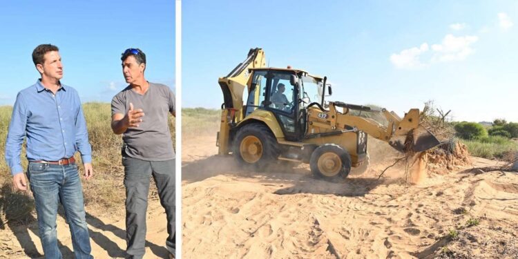 ראש העיר יריב פישר ערך סיור במתחם תעש נוף ים במטרה לחסום פרצות במקום. צילומים דוברות העירייה