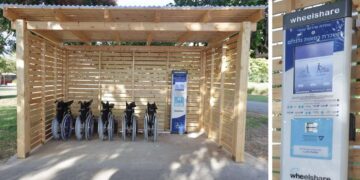 עמדות השכרה לכיסאות גלגלים בפארק הרצליה. צילומים דוברות העירייה