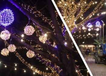 התאורה החדשה בשדרות ח"ן. צילום: דוברות עיריית הרצליה.