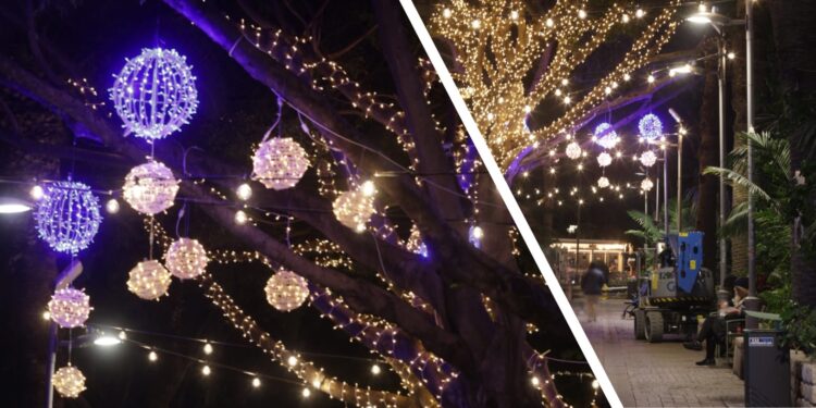 התאורה החדשה בשדרות ח"ן. צילום: דוברות עיריית הרצליה.