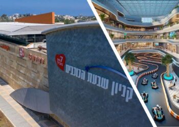 קניון שבעת הכוכבים המתחדש. מימין אילוסטרציה ב-AI. צילום משמאל: שבתאי טל