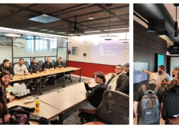 הסטודנטים של הנדסאים אריאל בחברת מיקרוסופט. צילומי יח"צ