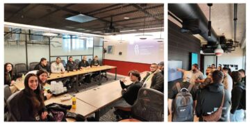 הסטודנטים של הנדסאים אריאל בחברת מיקרוסופט. צילומי יח"צ