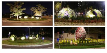 פסלי הטופיארי מוארים ברחובות העיר. צילומים דוברות העירייה