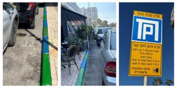 כחול-ירוק. הצבע החדש של החניה הזמנית. צילומים דוברות העירייה