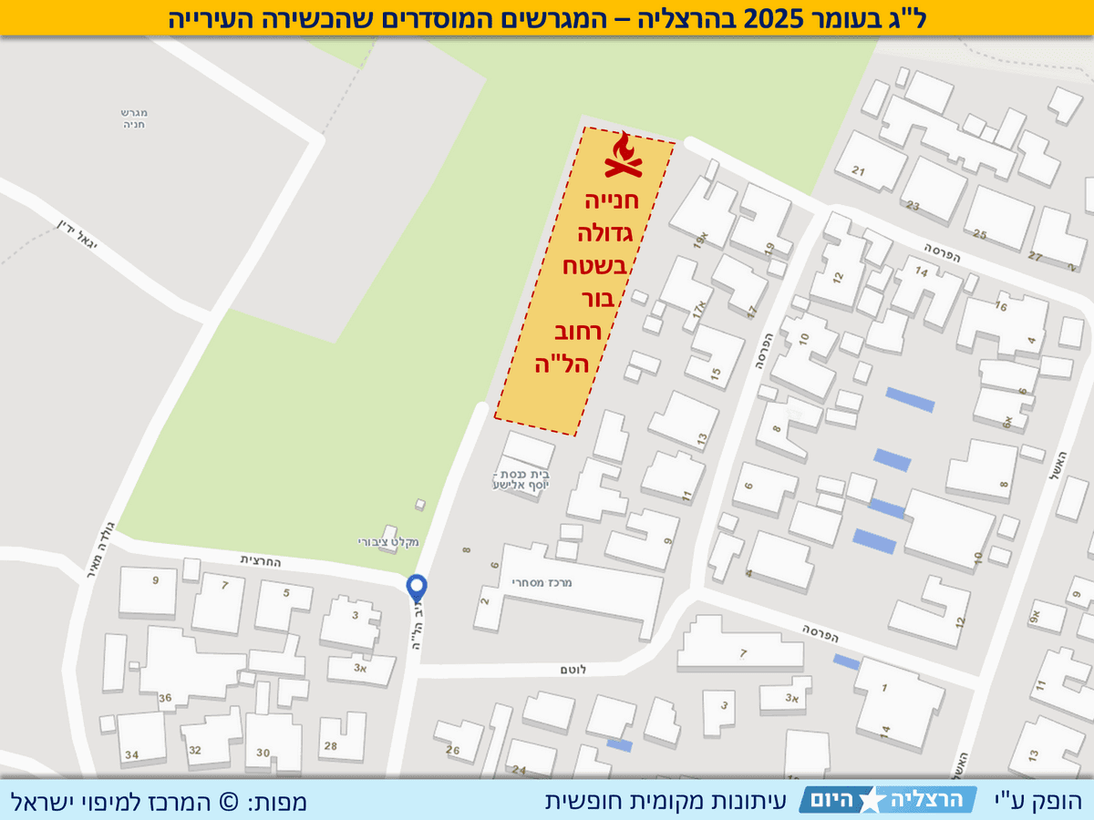 ל"ג בעומר 2025 בהרצליה – המגרשים המוסדרים שהכשירה העירייה