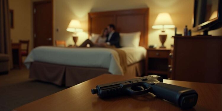 חשד לגניבת נשק באמצעות טשטוש קורבן במפגש מתוכנן. תמונה עיבוד AI