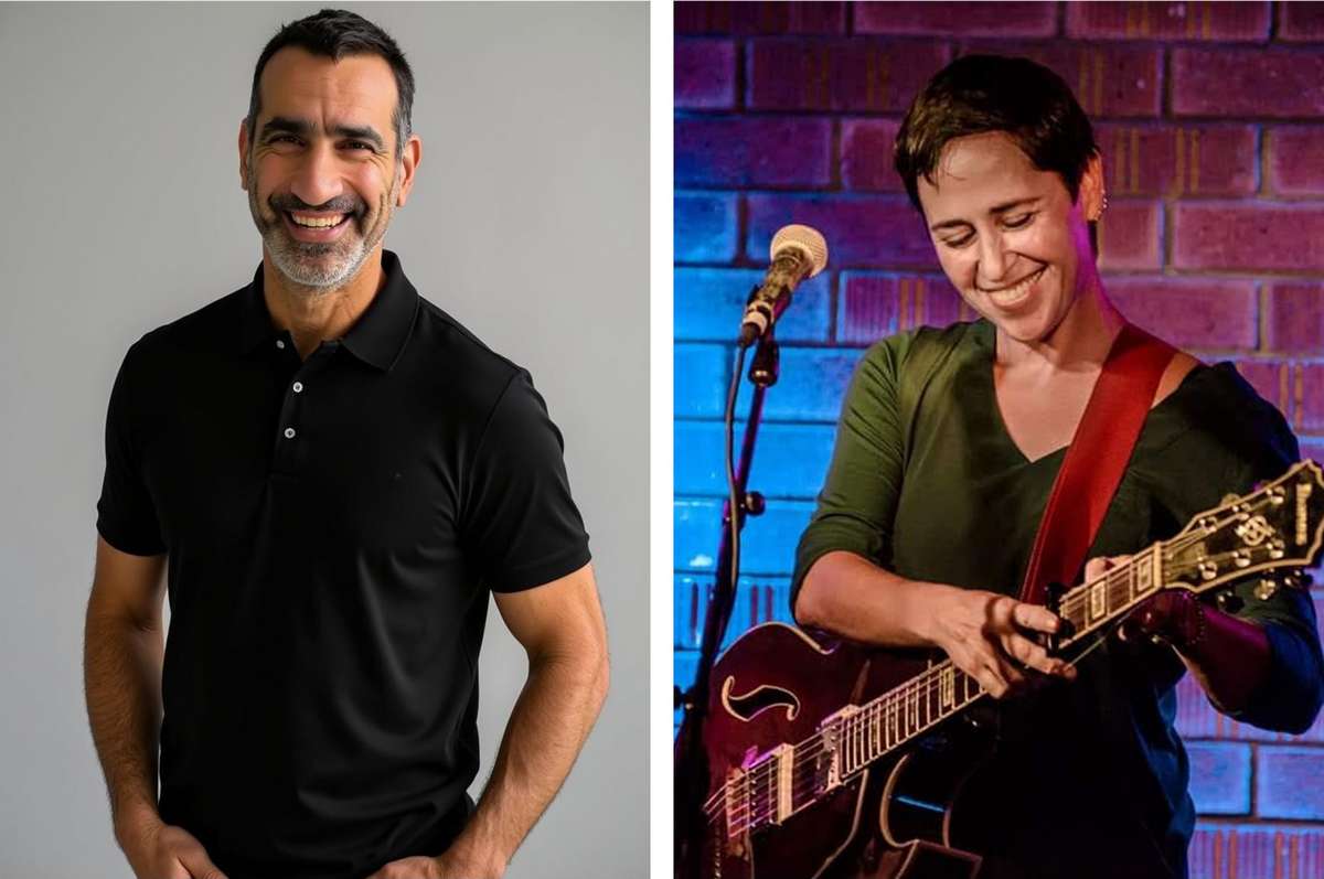 הופעות במרכז העיר: מימין,רונית שחר. צילום: שרון שפירא. אורי בנאי. צילום: דנה ישראלי.