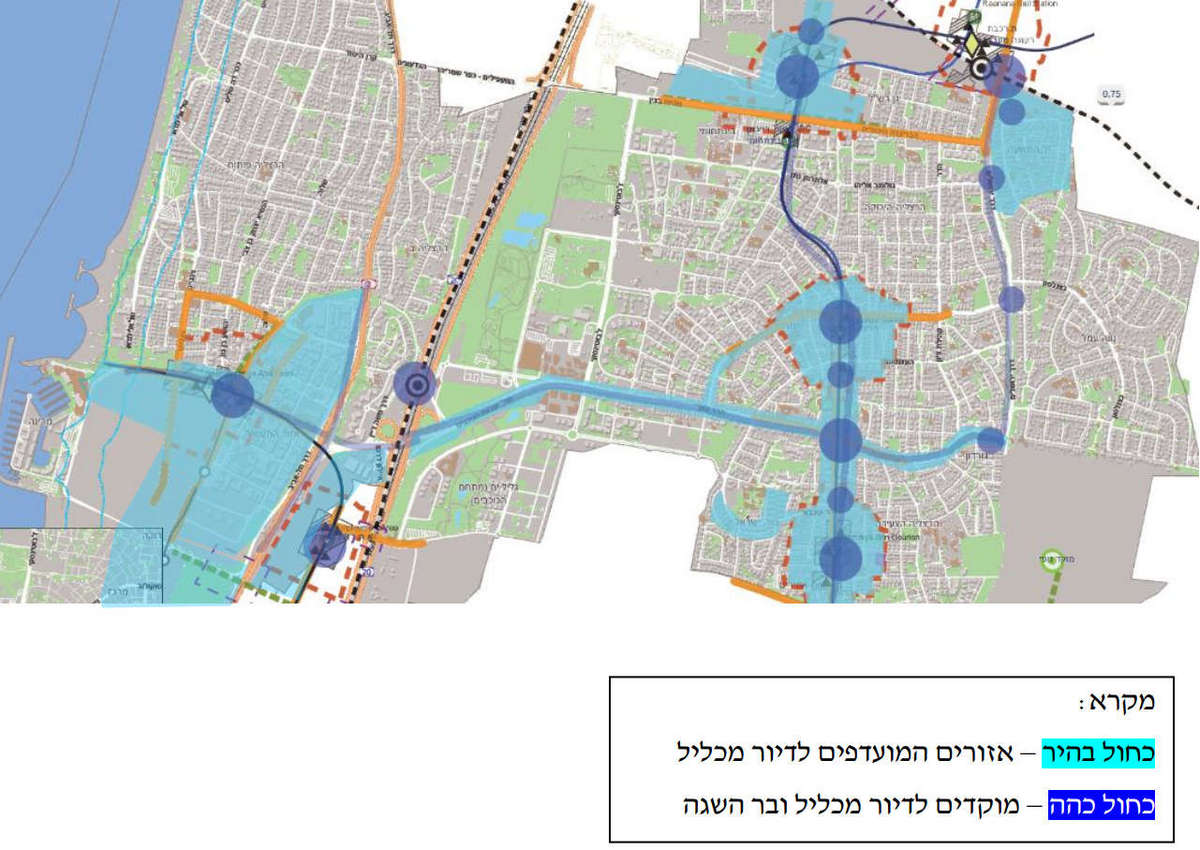 אזורים המיועדים לעידוד דיור בר השגה ודיור מכליל, מתוך מסמך העירייה