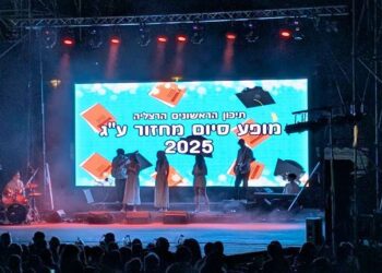 טקס סיום מחזור ע"ג של תיכון הראשונים בהרצליה, שהתקיים אתמול בפארק הרצליה. צילום פרטי