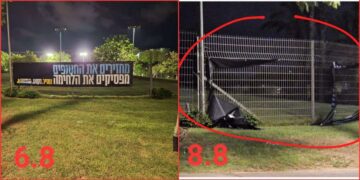 צילומי הפעילים שאחראים על תליית השלטים. צילום מהרשתות החברתיות בשימוש לפי סעיף 27א לחוק זכויות יוצרים