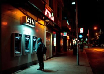 בפעילות נצפה החשוד מושך כספים במספר פעולות עוקבות, ולאחר מכן נעצר על ידי הבלשים. תמונה: עיבוד AI