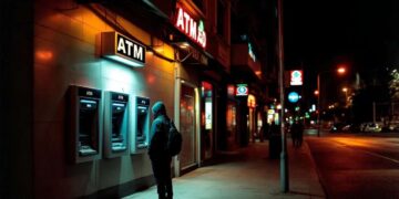 בפעילות נצפה החשוד מושך כספים במספר פעולות עוקבות, ולאחר מכן נעצר על ידי הבלשים. תמונה: עיבוד AI