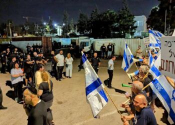 הפגנה קודמת כנגד בכירי הליכוד בהתכנסות בהרצליה. צילום פרטי