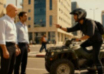 האירוע התרחש ביום שישי האחרון (7 בנובמבר) ברחוב בן גוריון במרכז העיר. תמונה להמחשה, עיבוד AI