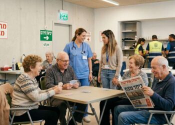 כחלק מהמוכנות לחירום, עיריית הרצליה מקימה "מרכז זהב” - מרחב שהייה מוגן לאזרחים ותיקים בשעת חירום. תמונה: עיבוד AI