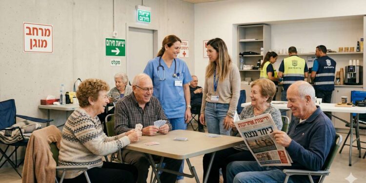 כחלק מהמוכנות לחירום, עיריית הרצליה מקימה "מרכז זהב” - מרחב שהייה מוגן לאזרחים ותיקים בשעת חירום. תמונה: עיבוד AI