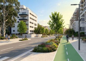 עבודות פיתוח ושדרוג תשתיות ביוב, מים, חשמל, תאורה, גינון, הרחבת המדרכות וסלילת שביל אופניים בחלק הדרומי של הרחוב. המחשה: עיבוד AI בהשראת שרטוט מדוברות העירייה