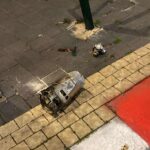 נפילת רסיסים בשטח פתוח, בעקבות אירועי שיגורי טילים. תמונה: דוברות עיריית הרצליה