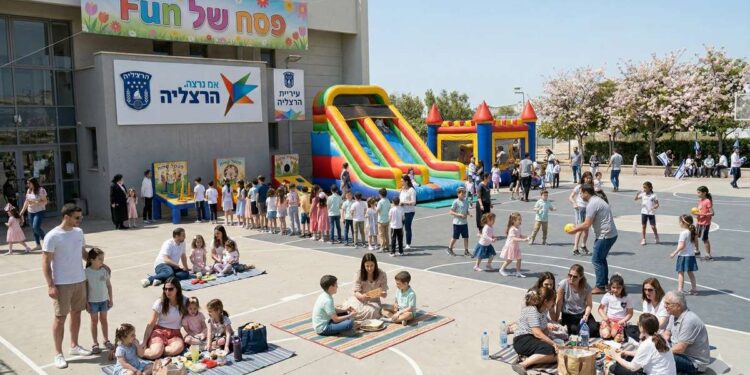 בצל המצב הביטחוני, עיריית הרצליה תקיים בחול המועד פסח, 5-6.4, יומיים של כיף לכל המשפחה ברחבי העיר. תמונה: עיבוד AI