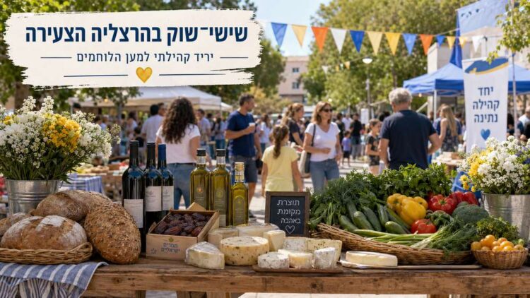 חמל יהודה הנשיא מצטרף ל"הרצליה LIVE" ביום שישי הקרוב ביריד מכירות ללוחמים - 'שישי-שוק'. תמונה: עיבוד AI
