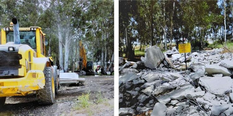 אכיפה אסטרטגית: רשות מקרקעי ישראל פינתה פולשים לטובת הקמת שכונת המגורים "קרית המסלול" בהרצליה. תמונות: רשות מקרקעי ישראל.