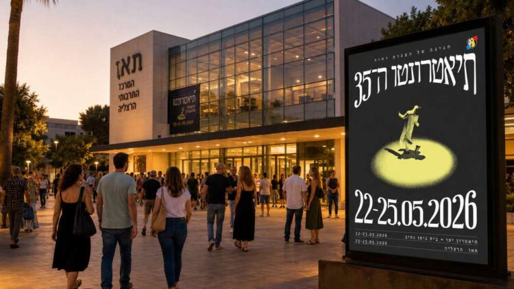 פסטיבל תיאטרונטו ה-35 מתרחב לראשונה להרצליה: חגיגה של תיאטרון יחיד במציאות הישראלית המורכבת. תמונה: עיבוד AI