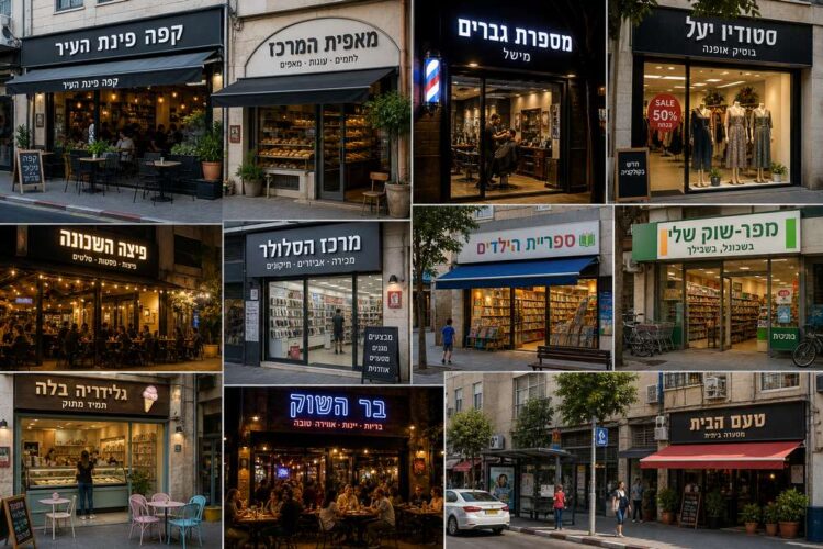 כצעד משמעותי וראשון מסוגו בעיר הרצליה, גיבשה העירייה מדיניות שילוט אחידה, ברורה ומקצועית לכלל בתי העסק בעיר. תמונה: עיבוד AI