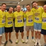 בין משתתפי המרוץ גם ראש העיר הרצליה, יריב פישר (משמאל) ומנכ"ל העירייה, אלכס גולדשטיין (מימין). צילום: דוברות העירייה
