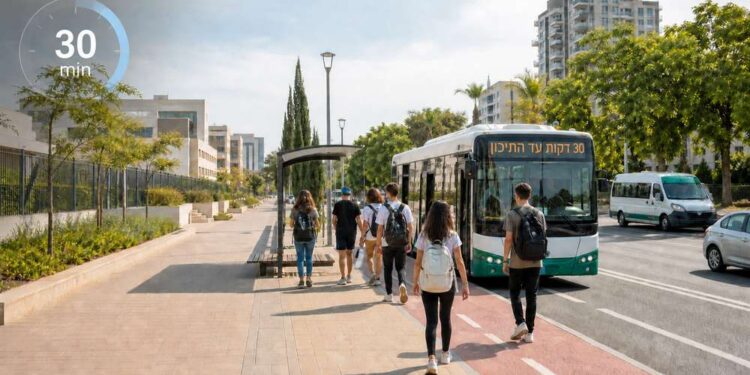 העירייה יוצאת בפיילוט ייחודי בארץ שבו תלמידי העיר יוכלו להגיע לבתי הספר העל יסודיים בפרק זמן של עד 30 דקות באמצעות תחבורה מקיימת. תמונה: עיבוד AI