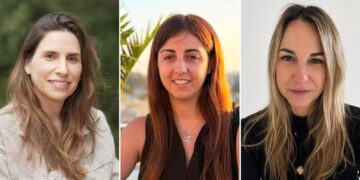 רייחן טישלר חיימוביץ', יעל פאר ושרון כהן, שלוש המנהלות החדשות בבתי הספר בהרצליה. צילום: דוברות עיריית הרצליה