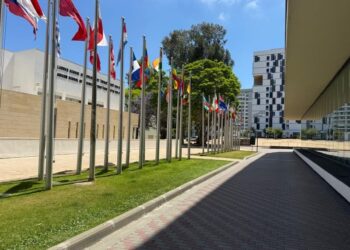 שדרת דגלים בקמפוס אוניברסיטת רייכמן בהרצליה