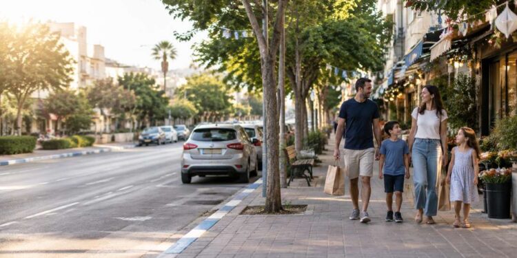 בהתאם להחלטת ראש העיר, החניה במקומות המסומנים בכחול-לבן תהיה ללא תשלום בכל רחבי הרצליה. תמונה: עיבוד AI