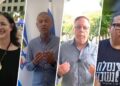 קולאז' של ארבעה פורטרטים אנכיים שמופרדים בקווים לבנים אלכסוניים. מימין לשמאל: דנה אורן ינאי בחולצה שחורה עם הכיתוב "לא נסלח לא נשכח", על רקע צמחייה; איל פביאן בחולצה מכופתרת בפארק; עופר לוי במשרד ליד דגלי ישראל; וגלילה בערב, ברחבה עם דגל ישראל ברקע.